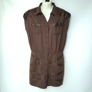 Mustard Seed Brown Button Down Dress Size L